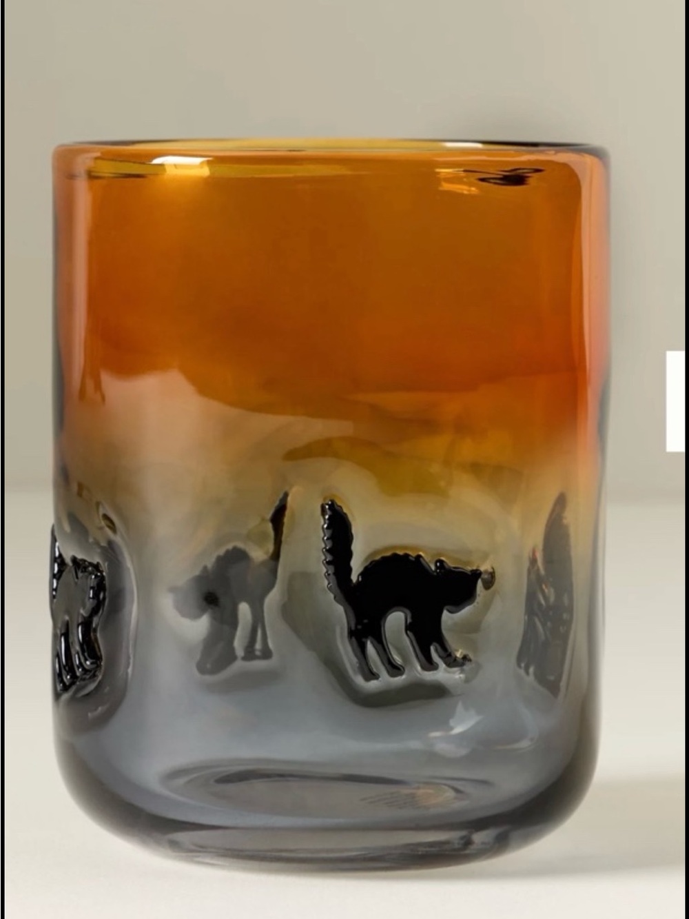 Sale! New! Anthropologie Amber to Smoke Glass Cat Silhouette - Picture 2 of 4